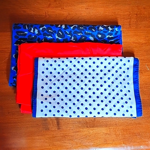 ⚡️5 For $10⚡️Retro scarf lot leopard print, polka dots, red - Picture 1 of 5